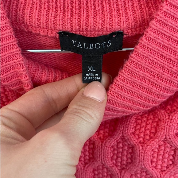 Talbots Textured Knit Sweater in Vibrant Pink - Picture 2 of 4